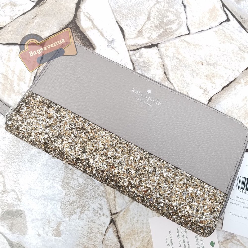 #bagsavenue pvc saffiano greta court neda Grey wallet cityscape Kate Spade - Picture 4 of 10